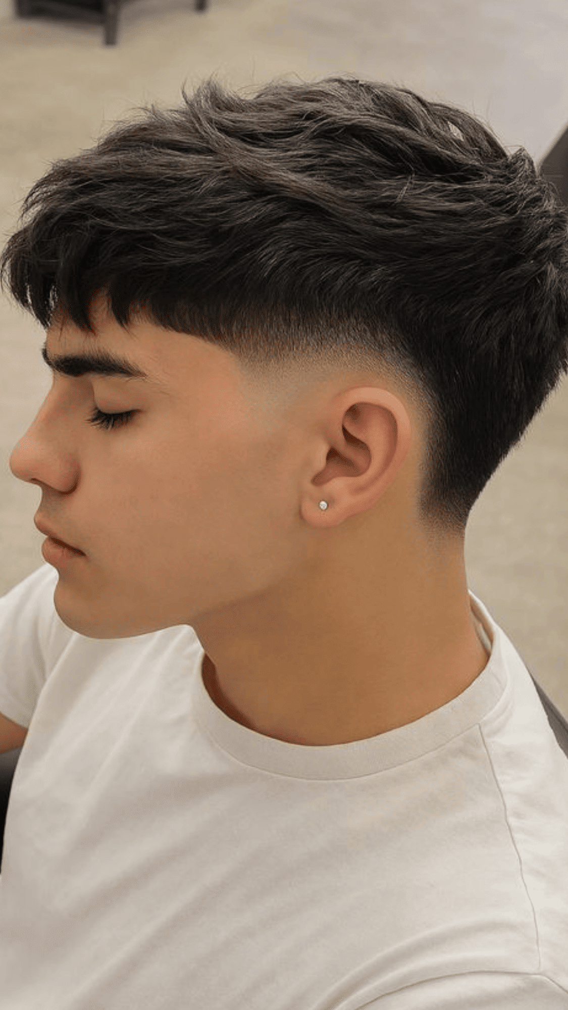 Low Taper Fade with Textured Top