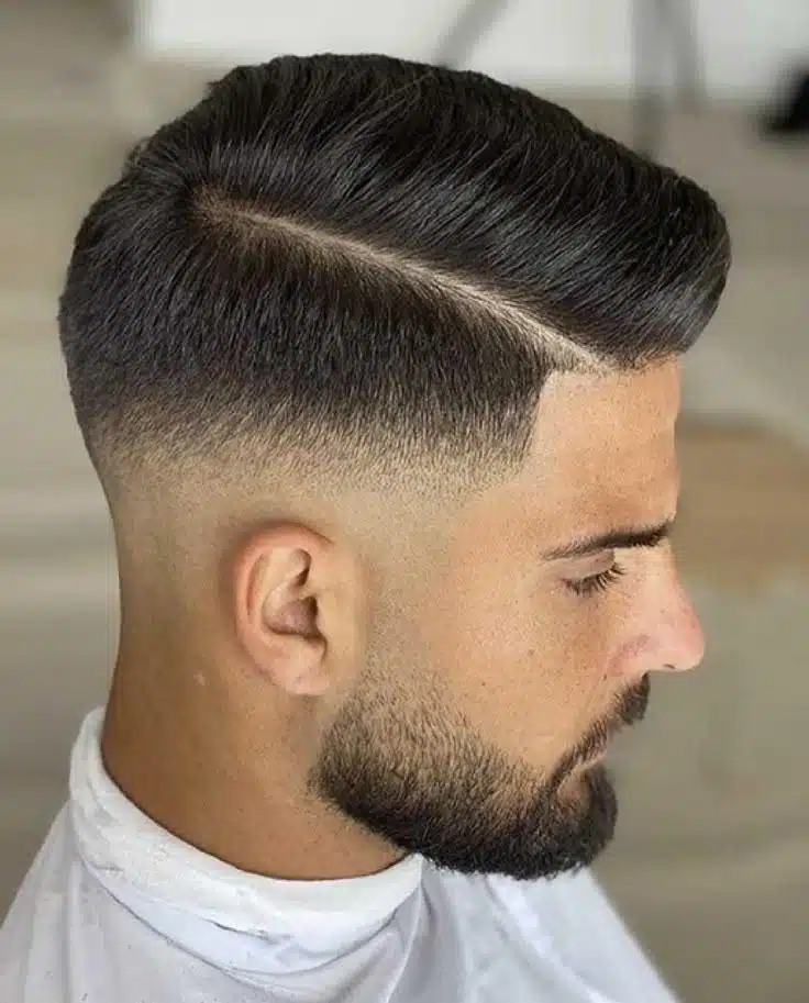 Mid Fade with Comb Over