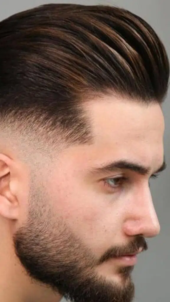 Side Fade with Pompadour Roll