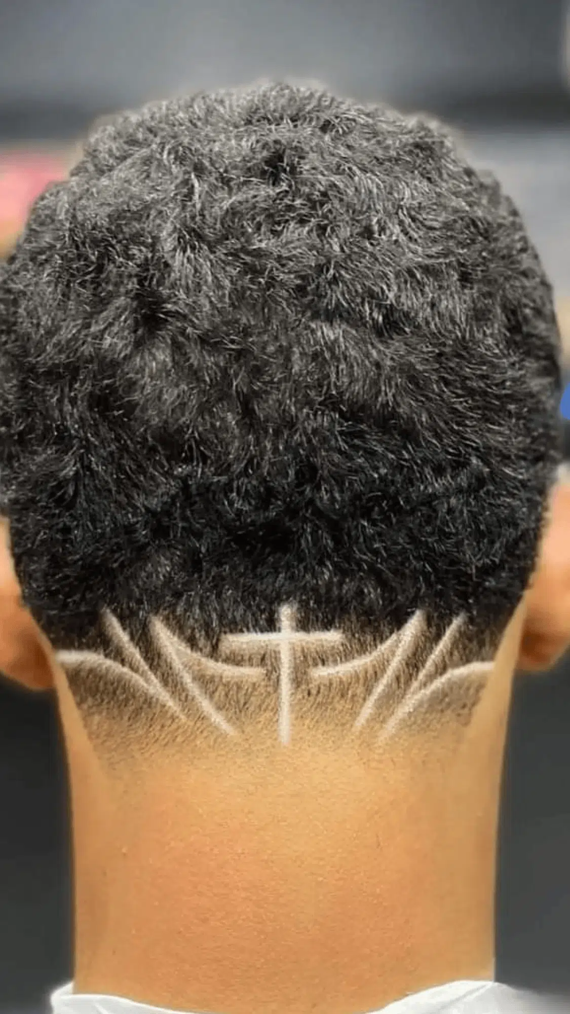 Temple Fade with Back Swirl Pattern