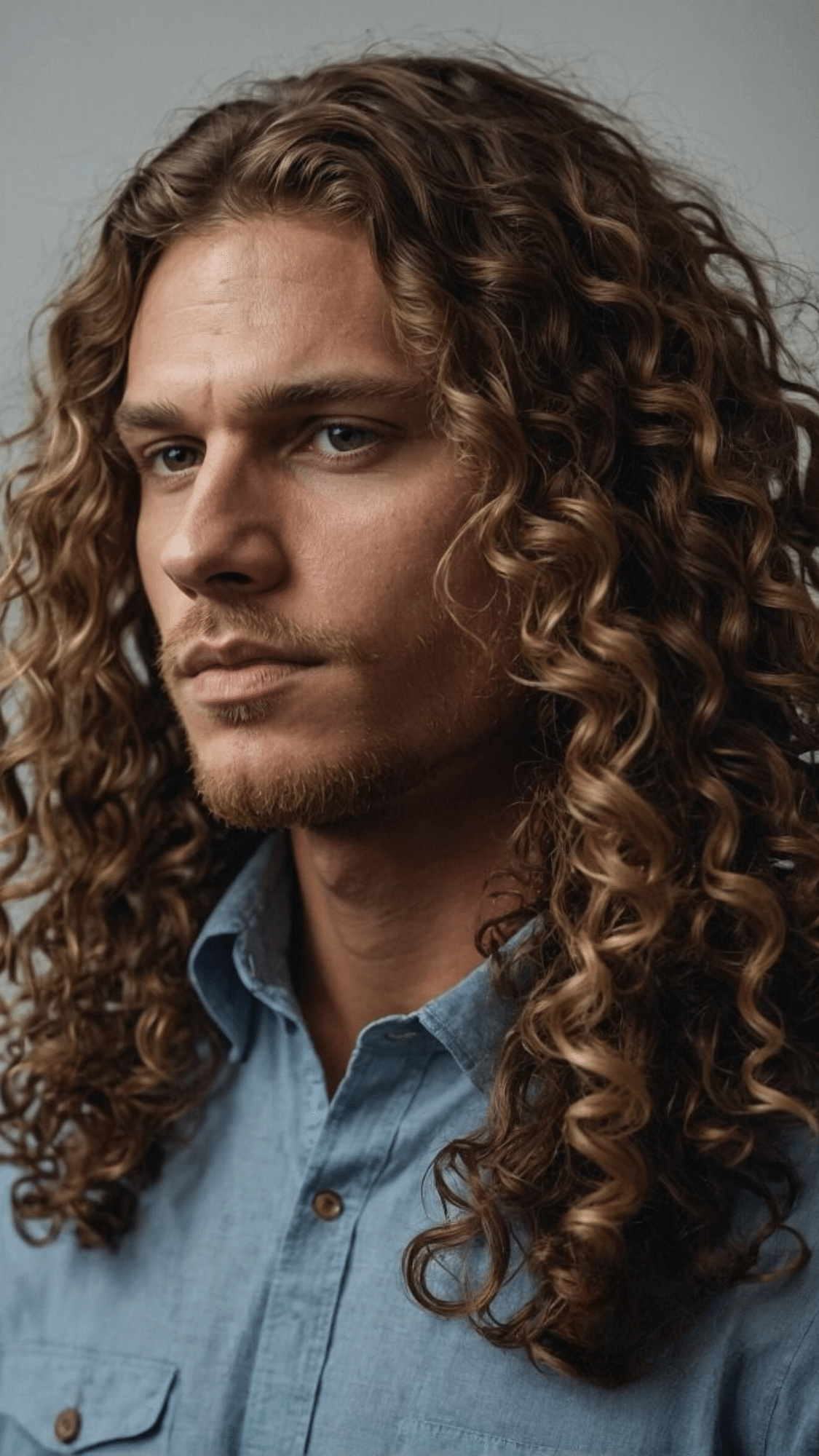 Center Part Long Curls