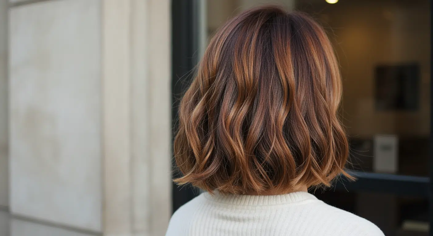 chocolate brown with caramel block