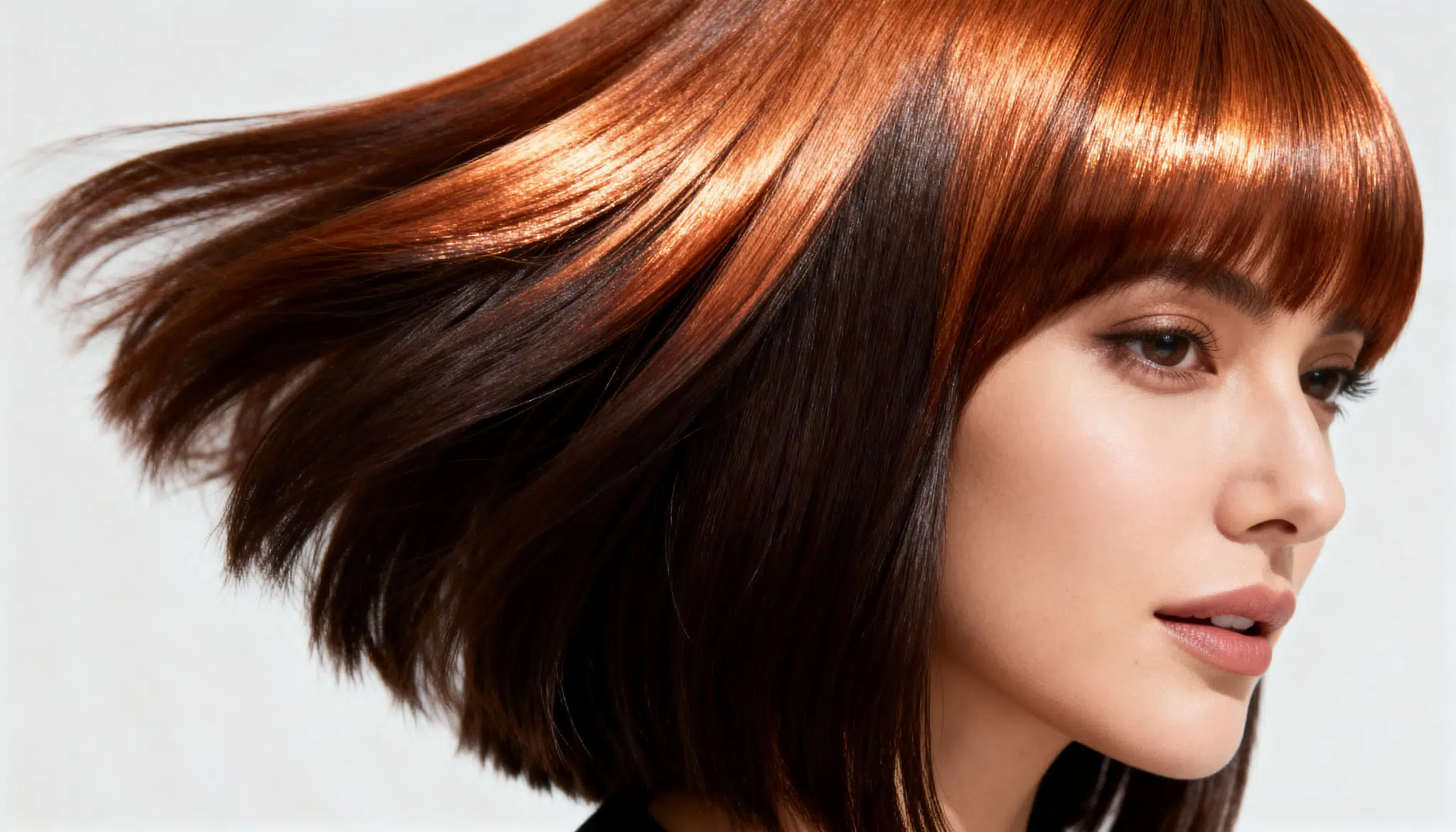 copper top layer with dark brown base