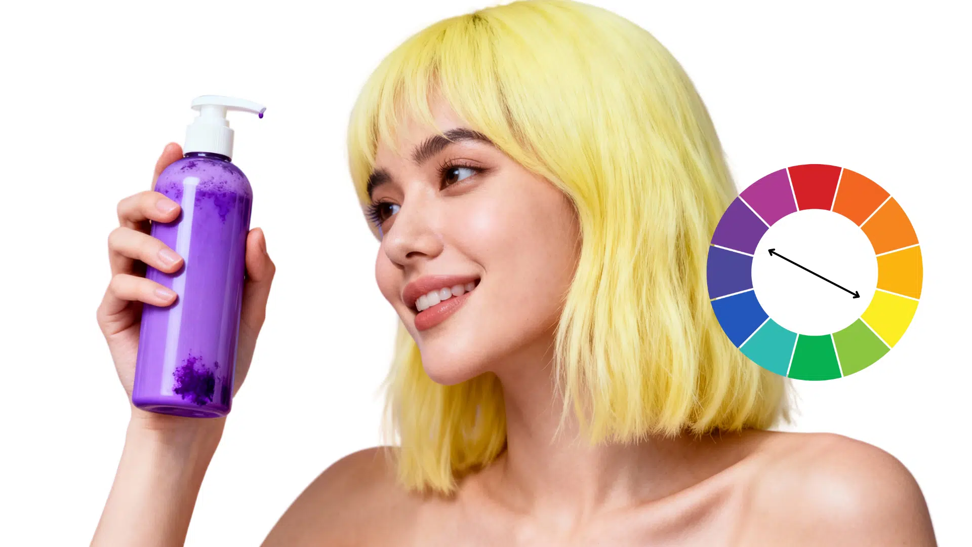 how does purple shampoo on yellow hair work