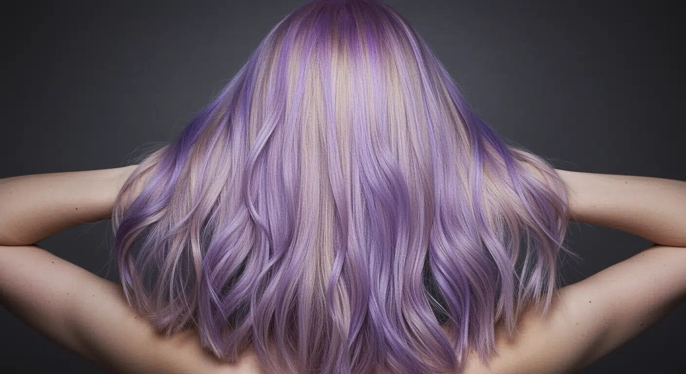 lavender block on ash blonde