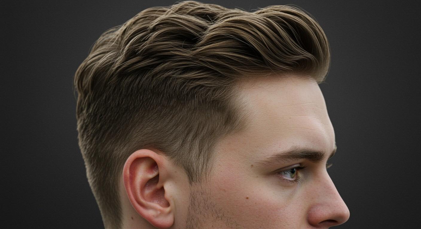 slicked back with textur