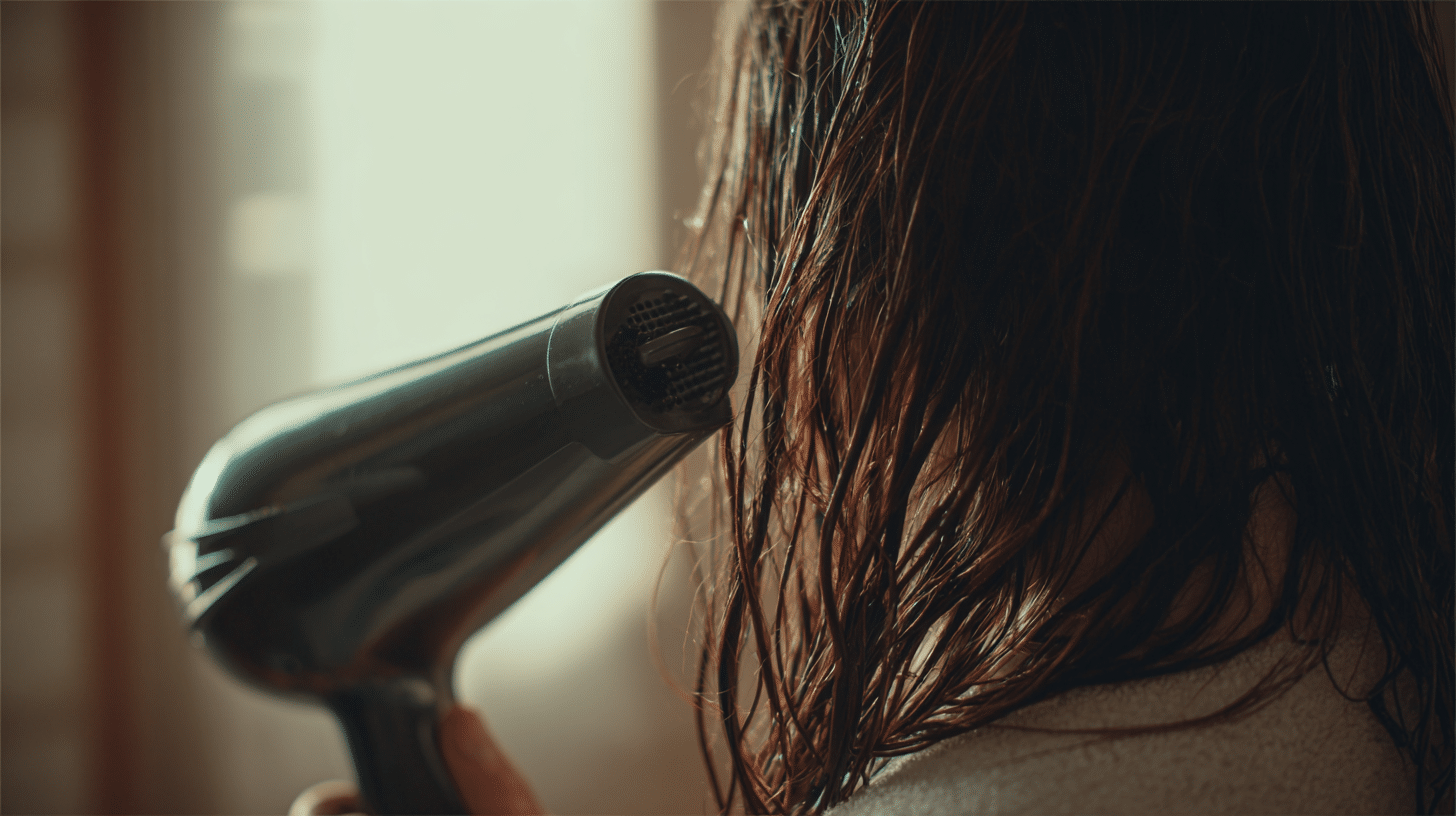 2 blow drying from damp