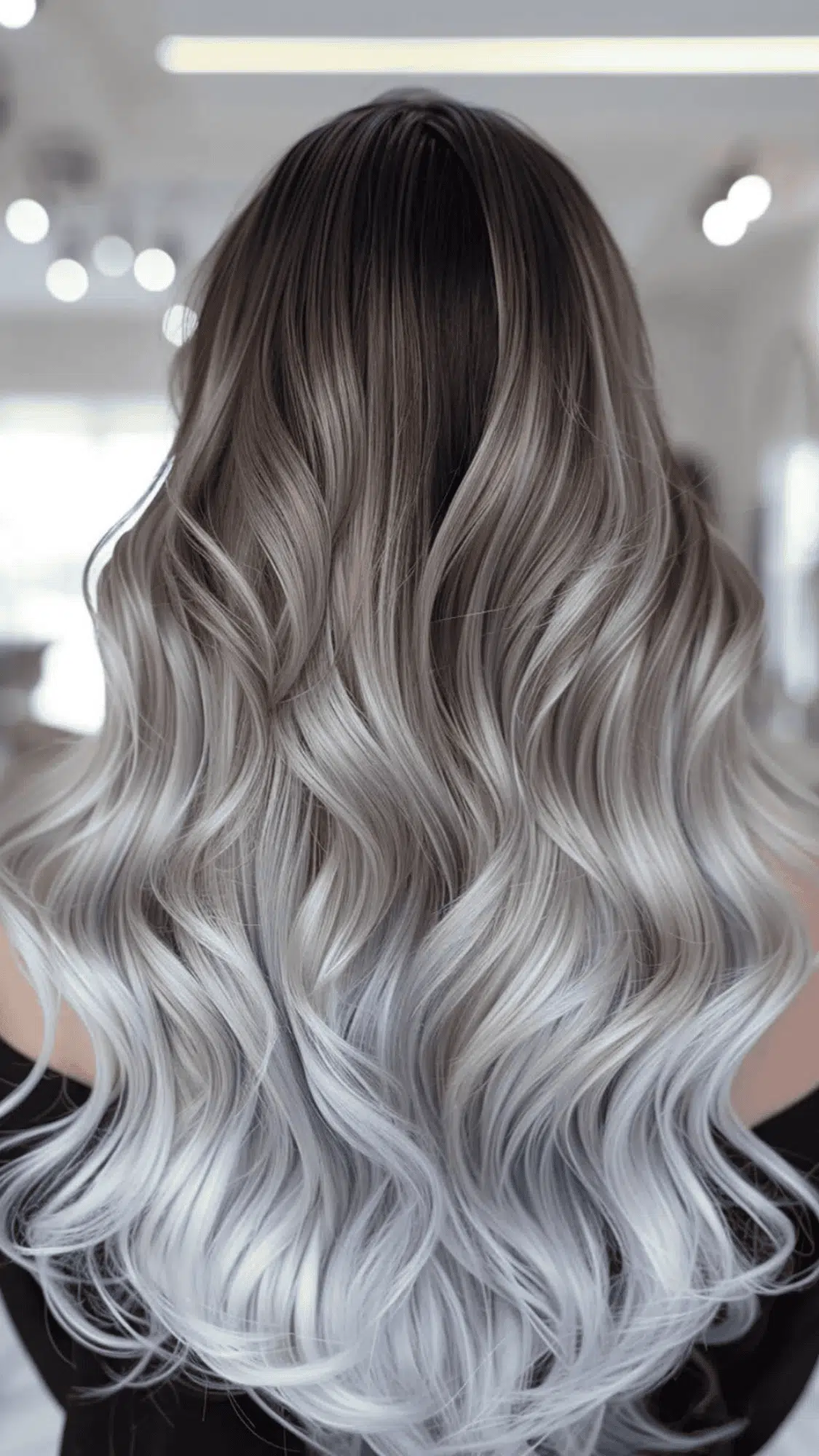 brown hair with steel silver