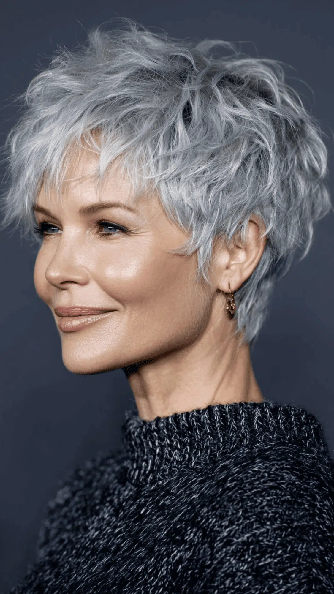 pixie brown hair with silver crown