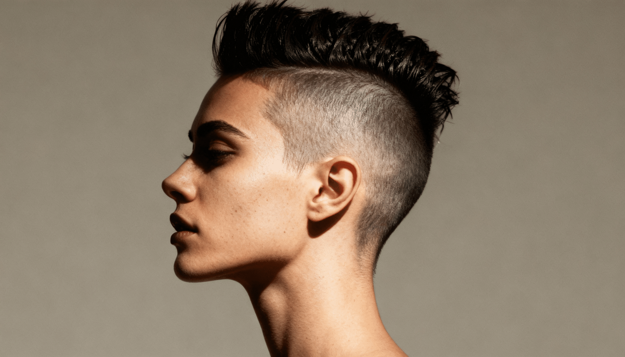 shaved sides with textured top