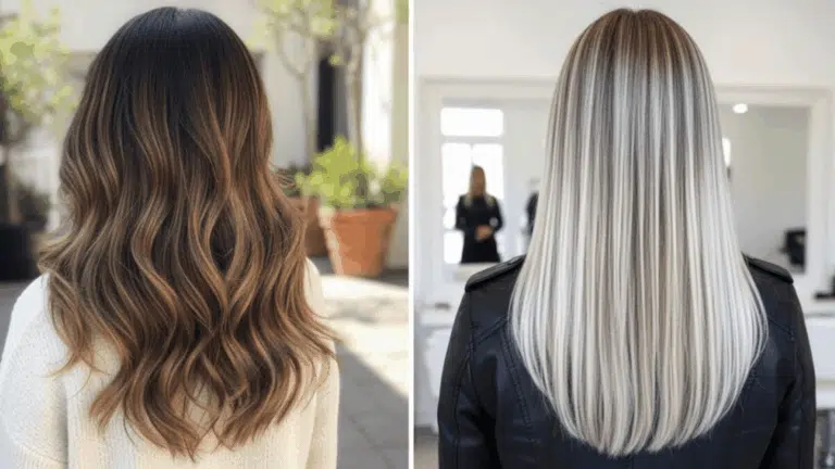 balayage vs full highlights straight hair