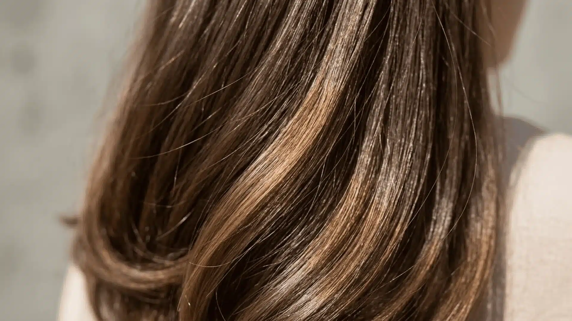 hair lowlights showing slight orange brassiness in natural light explaining why lowlights look orange