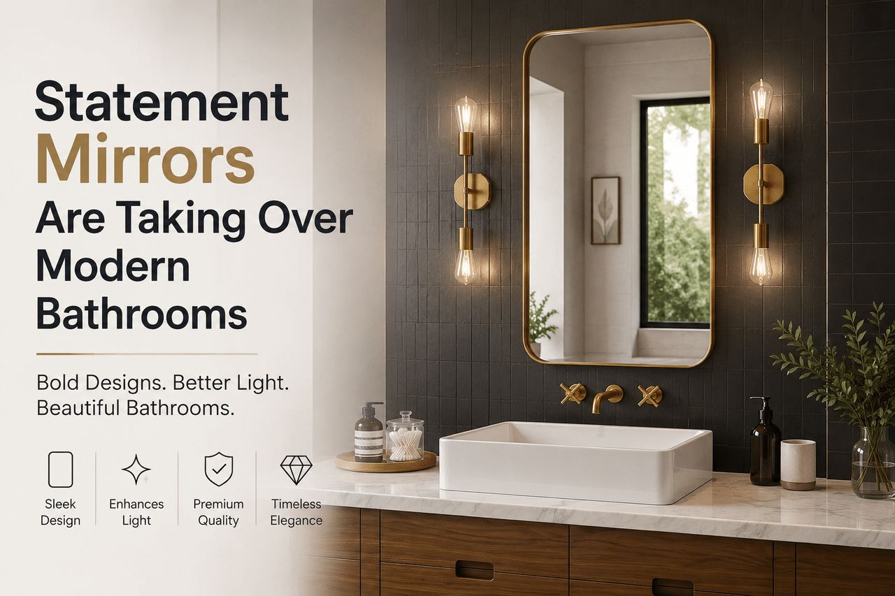 tatement Mirrors Are Taking Over Modern Bathrooms
