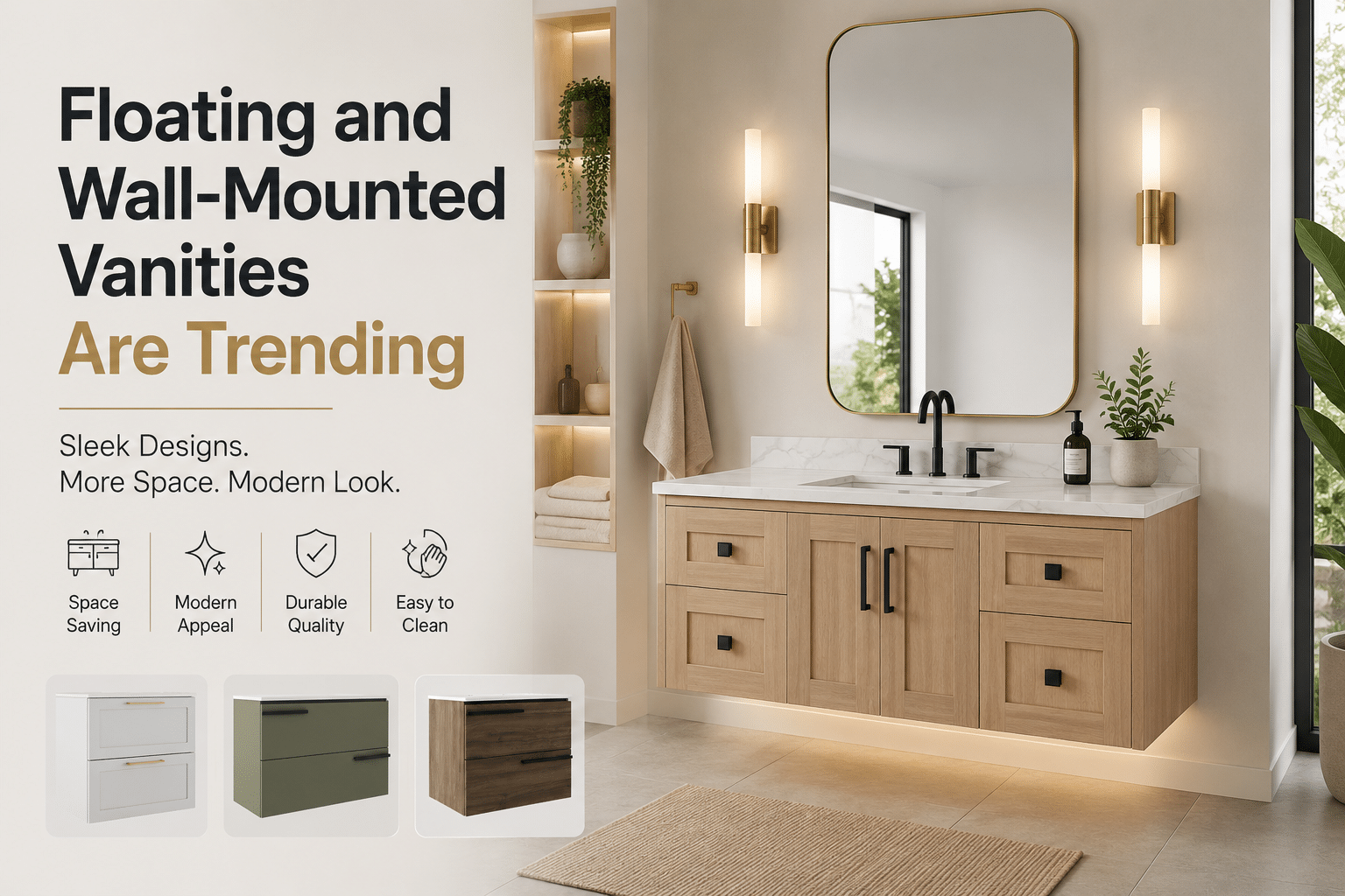 Floating and Wall-Mounted Vanities Are Trending