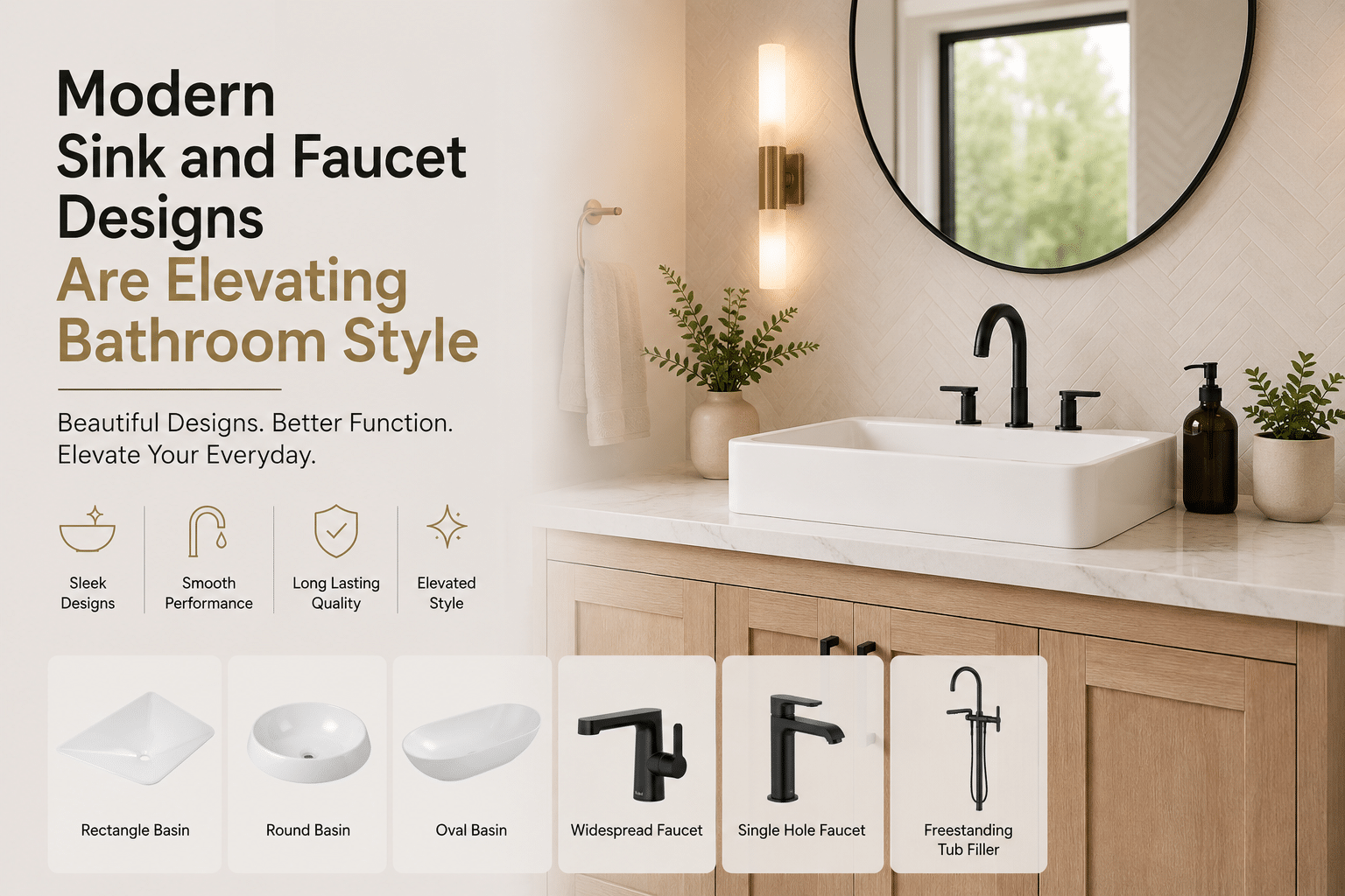 Modern Sink and Faucet Designs Are Elevating Bathroom Style