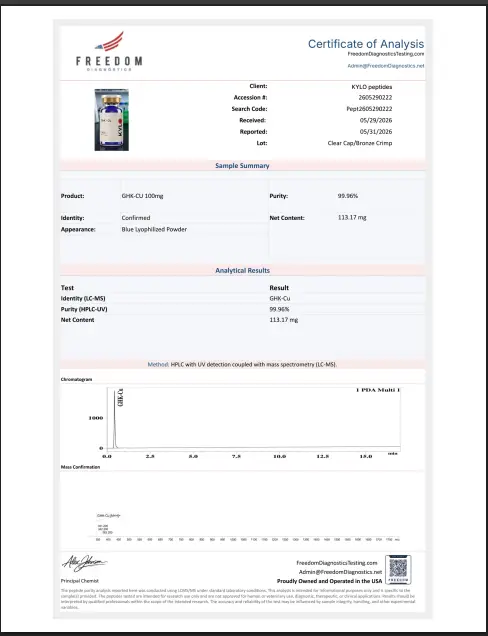 Certificate of analysis with detailed product information and analytical results in tabular format