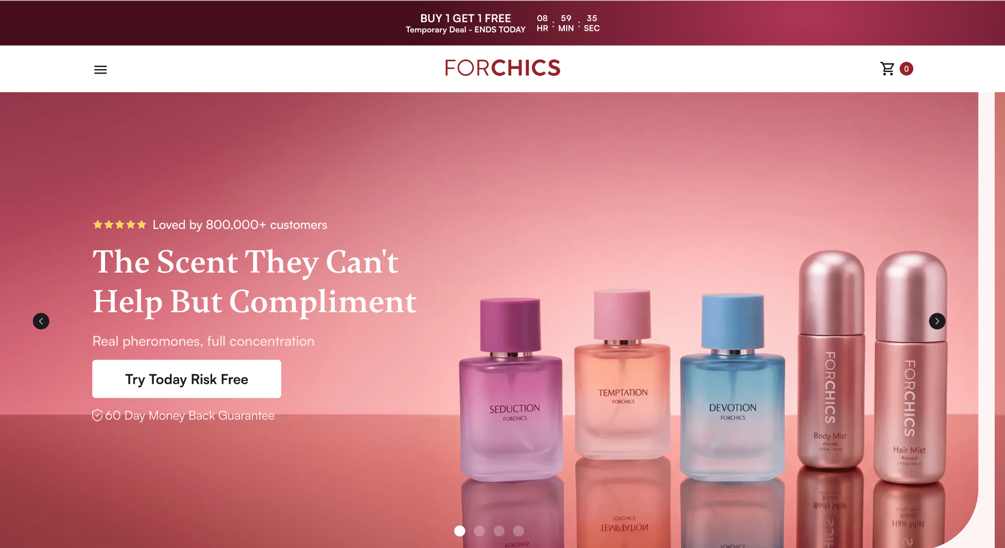 Perfume bottles in various pastel shades on reflective pink surface